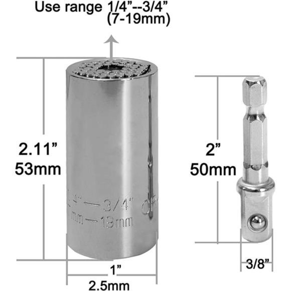 Universal Socket Tools Gifts for Men,PANMAX Professional 7mm-19mm Tool Set - Picture 2 of 6